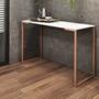 Imagem de Kit 03 Mesa Escrivaninha Escritório e Home Office Stan Industrial Ferro Bronze Tampo MDF Branco - Ahz Móveis