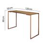 Imagem de Kit 03 Mesa Escrivaninha Escritório e Home Office Stan Industrial Ferro Bronze Tampo MDF Caramelo - Ahz Móveis