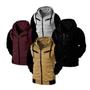 Imagem de Kit 03 Moletom Blusa De Frio Casaco Com Ziper Jaqueta Com Capuz