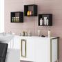 Imagem de Kit 03 Nichos 25x25 Preto MDF Decoração Banheiro Sala Quarto Cozinha