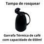 Imagem de Kit 03 peças Garrafa Termica Café Prático com Açucareiro com Colher e Suporte para Filtro  Preto