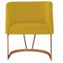Imagem de Kit 03 Poltrona Cadeira Aurora Luxo Confort Industrial Ferro Bronze Suede Amarelo - Ahz Móveis