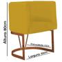 Imagem de Kit 03 Poltrona Cadeira Aurora Luxo Confort Industrial Ferro Bronze Suede Amarelo - Ahz Móveis