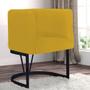 Imagem de Kit 03 Poltrona Cadeira Aurora Luxo Confort Industrial Ferro Preto Suede Amarelo - Ahz Móveis