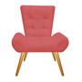 Imagem de Kit 03 Poltrona Cadeira Decorativa  Nani Sala de Estar Recepção Escritório Consultório Suede Vermelho - Damaffê Móveis