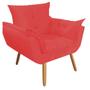 Imagem de Kit 03 Poltrona Cadeira Decorativa  Opala Sala de Estar Recepção Consultório Escritório Suede Vermelho - Damaffê Móveis