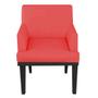 Imagem de Kit 03 Poltrona Cadeira Decorativa  Vitória Pés Madeira Sala de Estar Recepção Escritório Consultório material sintético Vermelho - KDAcanto Móveis