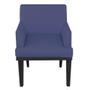 Imagem de Kit 03 Poltrona Cadeira Decorativa  Vitória Pés Madeira Sala de Estar Recepção Escritório Consultório Suede Azul Marinho - Damaffê Móveis