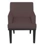 Imagem de Kit 03 Poltrona Cadeira Decorativa  Vitória Pés Madeira Sala de EstarEstar Recepção Escritório Suede Marrom - KDAcanto Móveis