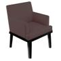 Imagem de Kit 03 Poltrona Cadeira Decorativa  Vitória Pés Madeira Sala de EstarEstar Recepção Escritório Suede Marrom - KDAcanto Móveis