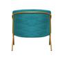 Imagem de Kit 03 Poltrona Cadeira Roni Luxo Industrial Ferro Dourado Suede Azul Turquesa - Ahz Móveis