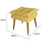 Imagem de Kit 03 Poltrona e Puff Opala Para Quarto Sala Recepção Suede Amarelo Escuro - Ninho Decor