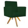 Imagem de kit 03 Poltronas Arenzza Base Giratória de Madeira Suede Verde - DAMAFFÊ MÓVEIS