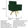 Imagem de kit 03 Poltronas Arenzza Base Giratória de Madeira Suede Verde - KDAcanto Móveis