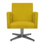 Imagem de kit 03 Poltronas Arenzza Base Giratória de Metal Suede Amarelo - DAMAFFÊ MÓVEIS