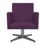 Imagem de kit 03 Poltronas Arenzza Base Giratória de Metal Suede Roxo - DAMAFFÊ MÓVEIS