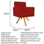 Imagem de kit 03 Poltronas Beatriz Base Giratória de Madeira Suede Vermelho - KDAcanto Móveis