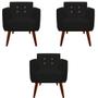 Imagem de kit 03 Poltronas Decorativa Duda C/Strass Suede Preto - D'Classe Decor