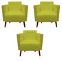 Imagem de Kit 03 Poltronas Decorativa Isa Pés Palito Suede Amarelo - D'Classe Decor