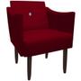 Imagem de Kit 03 Poltronas Decorativa Naty Pés Palito C/Strass Suede Marsala - D'Classe Decor