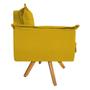 Imagem de kit 03 Poltronas Decorativas Apolo Base Giratória de Madeira Suede Amarelo