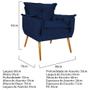 Imagem de kit 03 Poltronas Decorativas Apolo Palito Mel Suede Azul Marinho