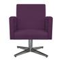 Imagem de kit 03 Poltronas Decorativas Arenzza Base Giratória de Metal Suede Roxo - DAMAFFÊ MÓVEIS