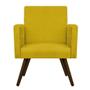 Imagem de kit 03 Poltronas Decorativas Arenzza Palito Tabaco Suede Amarelo - KDAcanto Móveis