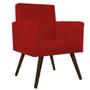 Imagem de kit 03 Poltronas Decorativas Arenzza Palito Tabaco Suede Vermelho - DAMAFFÊ MÓVEIS