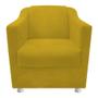 Imagem de kit 03 Poltronas Decorativas Babel Sala de Estar Recepção Suede Amarelo - DAMAFFÊ MÓVEIS