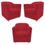 Imagem de kit 03 Poltronas Decorativas Babel Suede Vermelho - DAMAFFÊ MÓVEIS