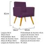 Imagem de kit 03 Poltronas Decorativas Beatriz Palito Mel Suede Roxo