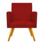 Imagem de kit 03 Poltronas Decorativas Beatriz Palito Mel Suede Vermelho