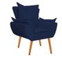 Imagem de kit 03 Poltronas Decorativas Fenzzi Palito Mel Suede Azul Marinho - KDAcanto Móveis