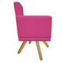 Imagem de kit 03 Poltronas Decorativas Fernanda Base Giratória de Madeira Corano Pink