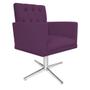 Imagem de kit 03 Poltronas Decorativas Fernanda Base Giratória de Metal Suede Roxo