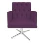 Imagem de kit 03 Poltronas Decorativas Fernanda Base Giratória de Metal Suede Roxo