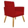 Imagem de kit 03 Poltronas Decorativas Fernanda Palito Mel Suede Vermelho