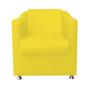 Imagem de Kit 03 Poltronas Mari Sala de Estar Escritório Consultório Recepção Suede Amarelo - D house Decor