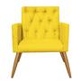 Imagem de Kit 03 Poltronas Nina Capitonê Decorativa Sala de Estar Recepção Suede Amarelo - Ahazzo Móveis