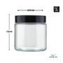 Imagem de Kit 03 Potes 850ml Recipiente Vidro Redondo Invicta Preto