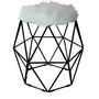 Imagem de Kit 03 Puff Banqueta Aramado Luna Sala Quarto Hexágono Base Preto Pelúcia Pelo Alto Branco - Ahazzo Móveis