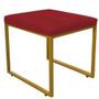 Imagem de Kit 03 Puff Banqueta Stan Para Penteadeira Sala De Jantar Industrial Ferro Dourado Suede Vermelho - Ahazzo Móveis