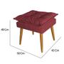 Imagem de Kit 03 Puff Puf Banqueta Opala Para Quarto Sala Recepção Suede Vermelho - Ninho Decor