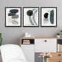 Imagem de Kit 03 Quadros Decorativos Abstratos Gray And Black