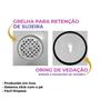 Imagem de Kit 03 Ralo Click Inteligente Quadrado 10x10 Inox Veda Cheiro e Insetos Grelha Chão