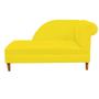 Imagem de Kit 03 Recamier  Decorativa  Judi Pé em Madeira  2 Lugares Sala de Estar Recepção Escritório Suede Amarelo - KDAcanto Móveis