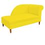 Imagem de Kit 03 Recamier  Decorativa  Judi Pé em Madeira  2 Lugares Sala de Estar Recepção Escritório Suede Amarelo - KDAcanto Móveis