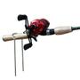 Imagem de Kit 03 suportes 1 vara de pesca chão fixo 20 cm