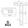 Imagem de KIT 03 Suportes Haste De Refletor Led Parede Fachada Banner Base L Curva 20 Cm